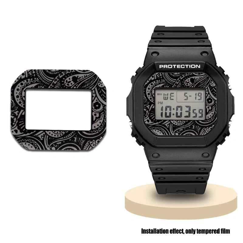 7 color For Casio DW-5600 watch toughened film Fashion A modified DW-5635 table mask mirror GW-B5600 Men table mirror glass film