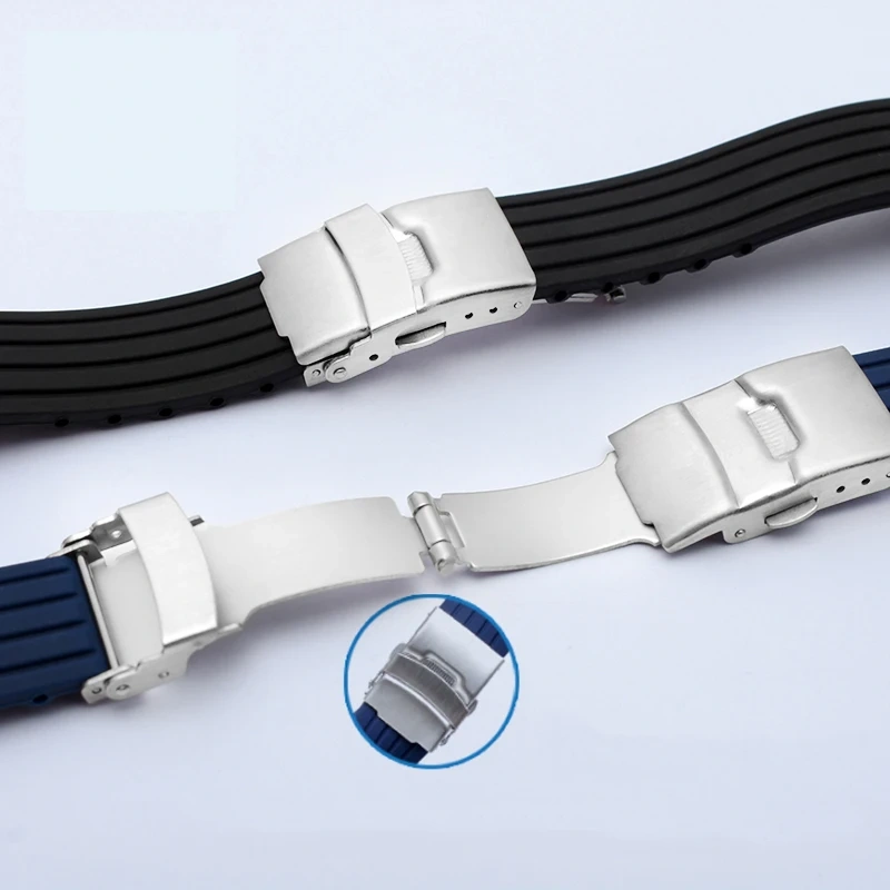 20mm 22mm Quick Release Silicone Watch Bands For Casio Huawei Samsung Active Fossil Watch Strap 18mm 24mm Men Rubber Sport Bands