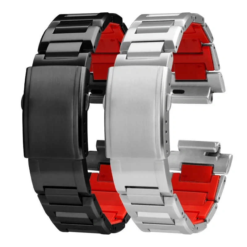 DW-5600 Stainless Steel Strap+Metal Case For Casio G-SHOCK DW5600 GW-B5600 GW-M5610 series Modified Red Bottom Watchband men's