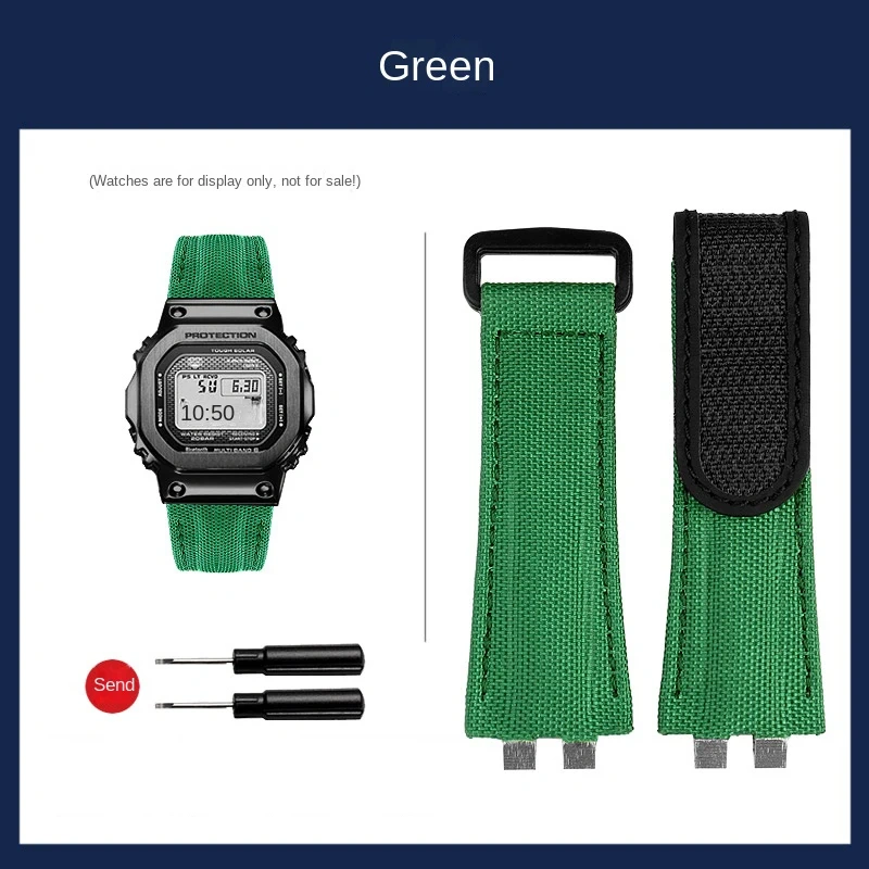 For Casio 35th anniversary GMW-B5000 High quality nylon strap G-SHOCK Stainless steel adapter canvas Watch band Men's Bracelet