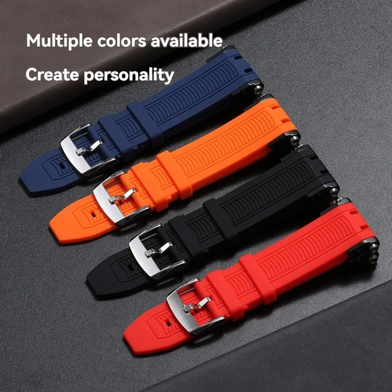 Rubber Strap For Tissot T-sport Racing T115.417 Moto GP T115417 series metal Screw Connecting Rod waterproof Silicone watchband