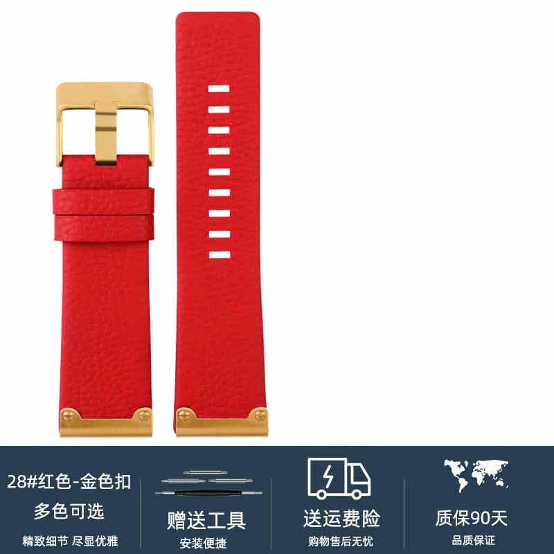 26mm High Quality Genuine Leather Watch Band For Diesel DZ4318 DZ4343 DZ4476 DZ4323 DZ4290 DZ4292 Series Men Vintage Watch strap