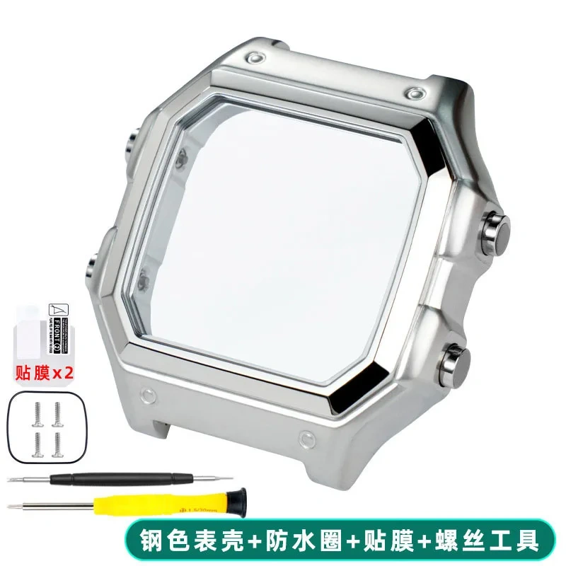For Casio AE1200 Modified Metal Watch Case Bracelet 304 Stainless Steel Watchband Case Men Woven Nylon Strap Waterproof ring