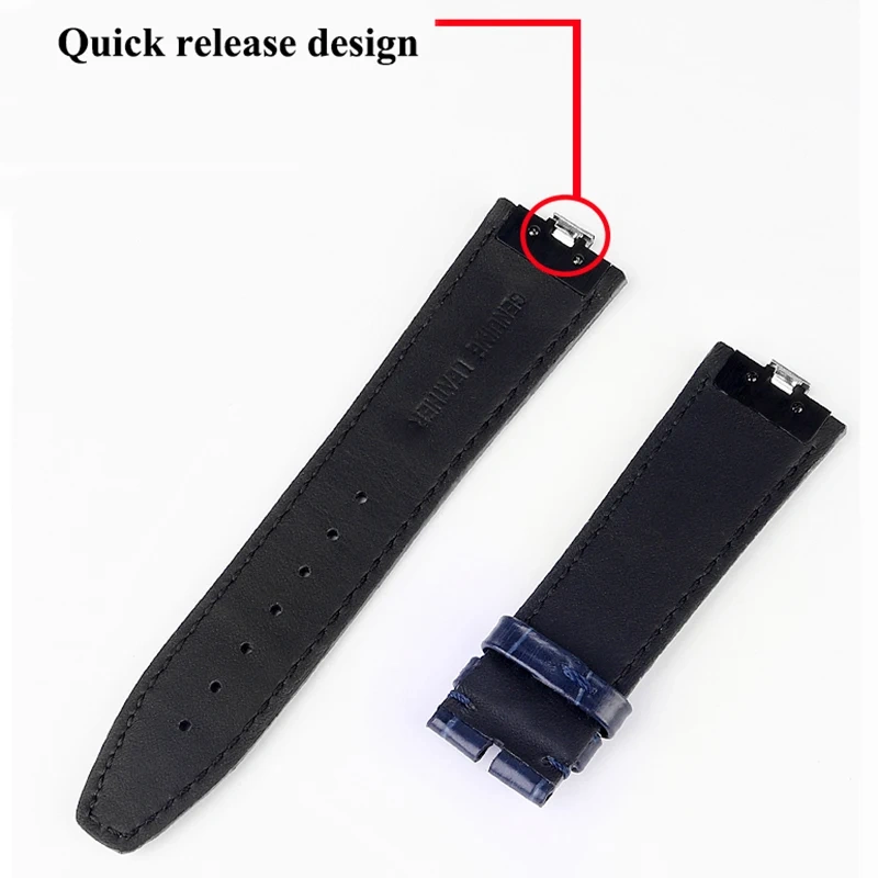 24x7mm Cowhide Leather Quick release Watchband For Vacheron Constantin Overseas 4300/4500V 5500V 7900V VC Crocodile Watch Strap
