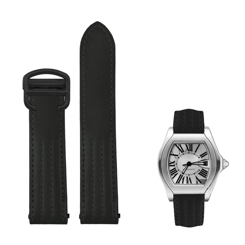 20mm Watch Strap For Cartier Roadster Sports Car W6206018 W6206017 High-quality Men women Cow Leather Watch Band 19mm Bracelet