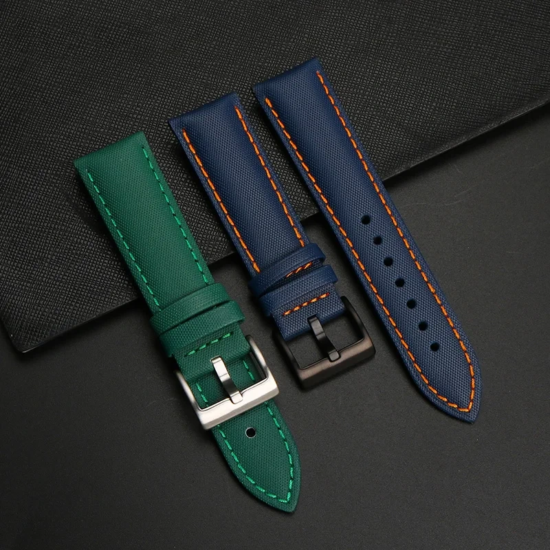 Quick release soft WatchBand For Mido Seiko Omega 20mm 21mm 22mm 23mm 24mm Nylon Leather Watch Strap Diving Men Canvas Bracelet