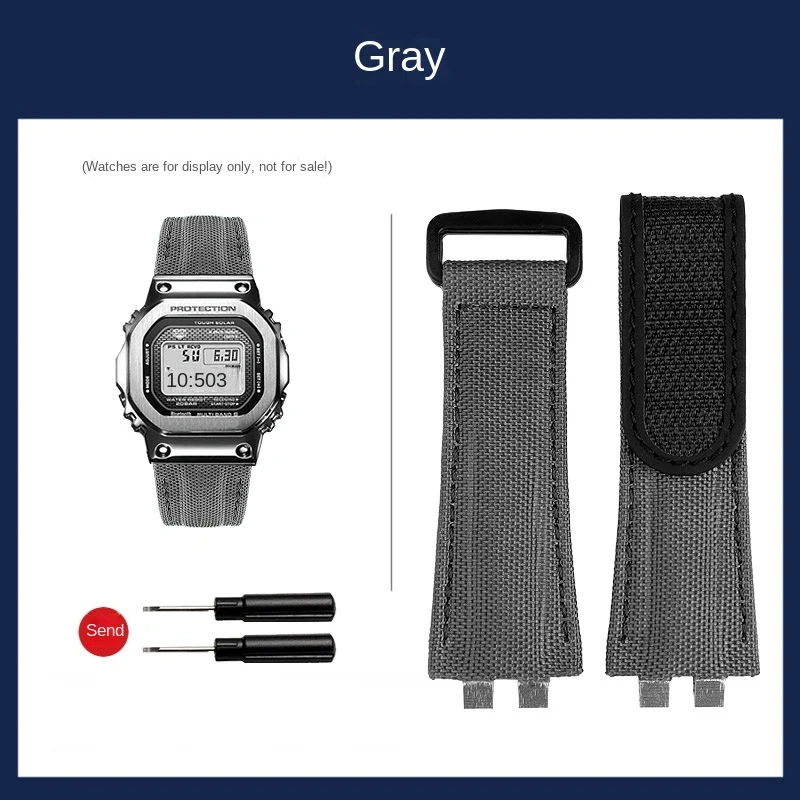 For Casio 35th anniversary GMW-B5000 High quality nylon strap G-SHOCK Stainless steel adapter canvas Watch band Men's Bracelet