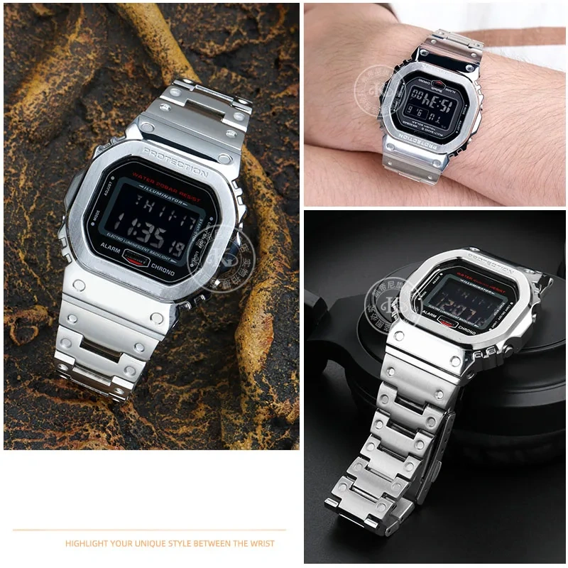 Modified stainless steel steel watchband For Casio G-SHOCK GA2100 GA2110 Men's Watch strap Men‘s Precision steel Bracelet 16MM