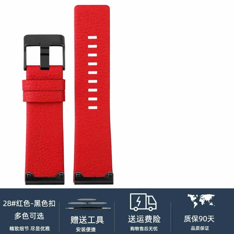 26mm High Quality Genuine Leather Watch Band For Diesel DZ4318 DZ4343 DZ4476 DZ4323 DZ4290 DZ4292 Series Men Vintage Watch strap