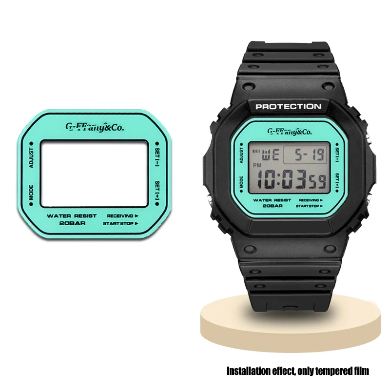 7 color For Casio DW-5600 watch toughened film Fashion A modified DW-5635 table mask mirror GW-B5600 Men table mirror glass film