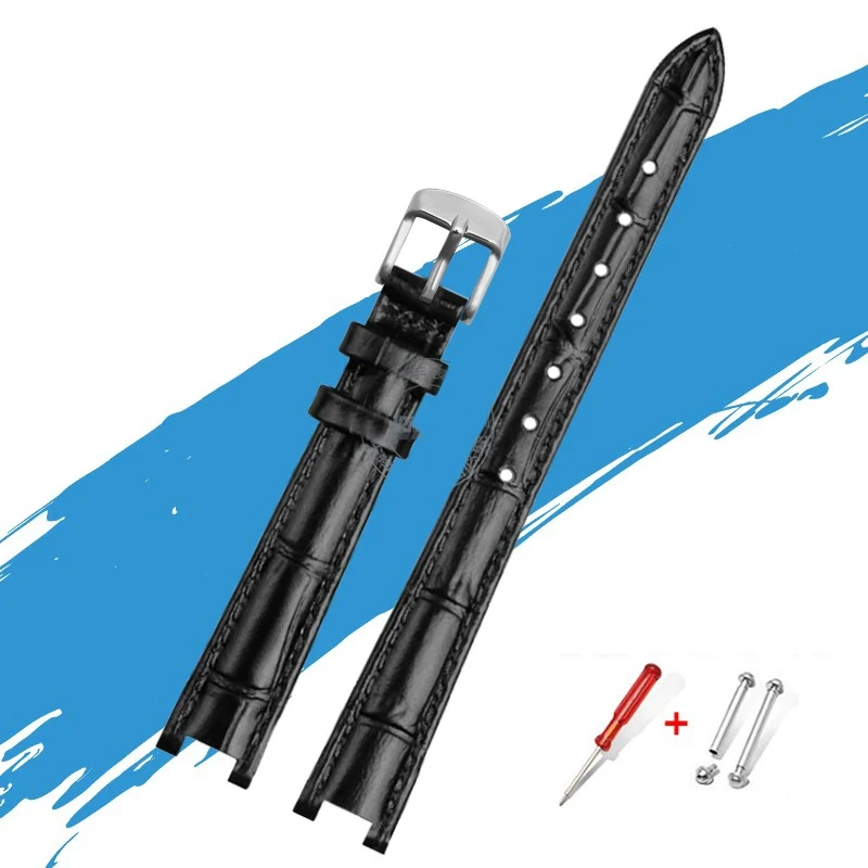 For Gucci YA1414 YA1415 GC Bracelet Notched High-quality Leather Watchband For Women's 12*5MM 14*5MM Waterproof Soft Watch Strap