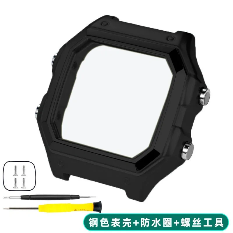 For Casio AE1200 Modified Metal Watch Case Bracelet 304 Stainless Steel Watchband Case Men Woven Nylon Strap Waterproof ring