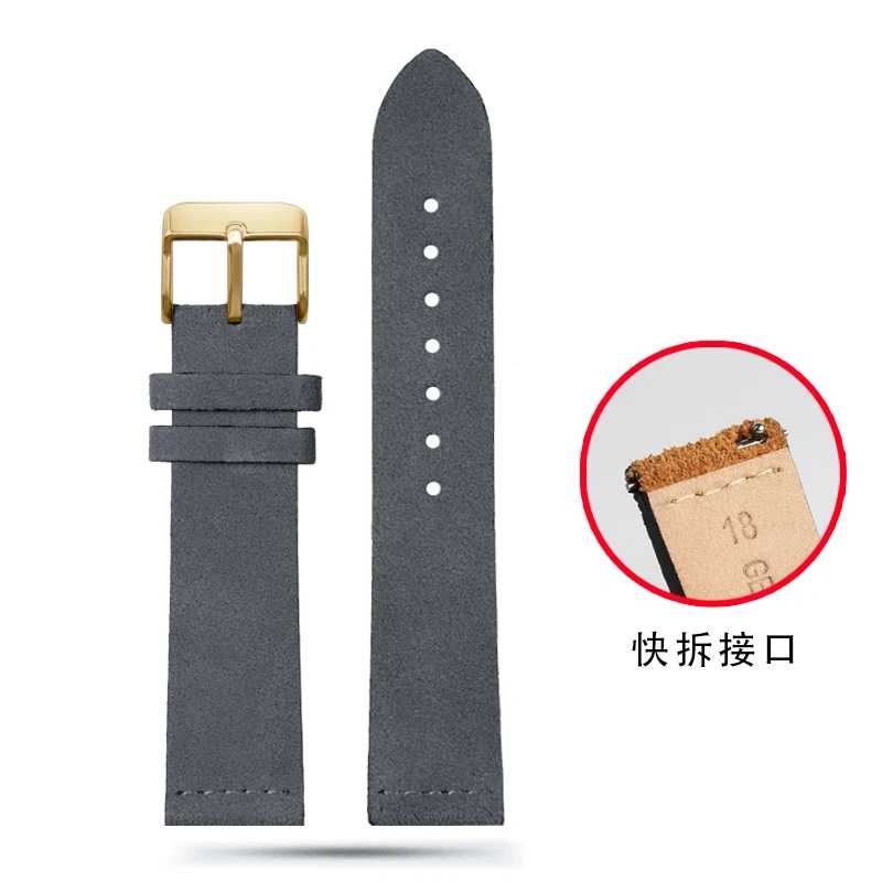 Suede Leather Quick Release Strap For Casio A159W-N1 A158WA A168 F91W Retro Square Watch 18mm Vintage Nubuck Replacement Band