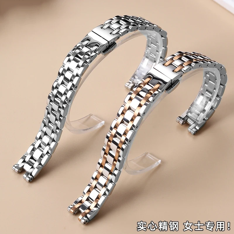 For Tissiot 1853 Carrie T126010A Notch stainless steel Watch strap Fashion women T126 Watchband Quartz Watch chain 12MM Silver