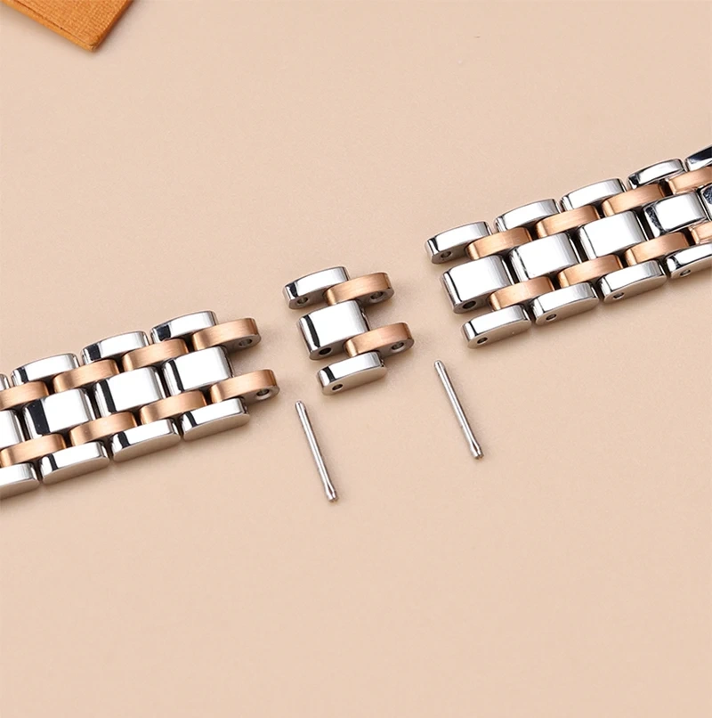 For Tissiot 1853 Carrie T126010A Notch stainless steel Watch strap Fashion women T126 Watchband Quartz Watch chain 12MM Silver