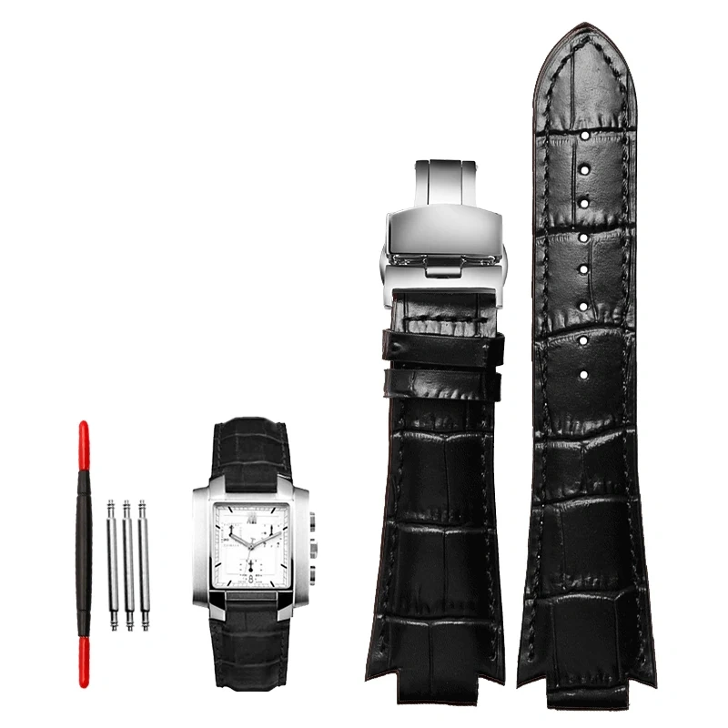 24x14mm Cowhide Leather Watchband accessories 1853 For Tissot T60 Strap Belt L875/975K Women Bracelet Convex Men's Watch Strap