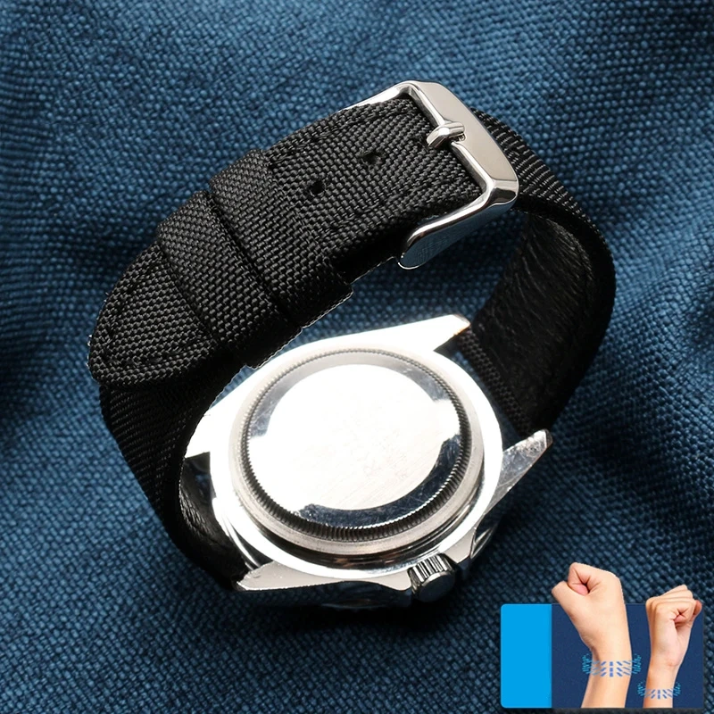 19mm 20mm 22mm 23mm 24mm Nylon Leather Wrist Band Men Waterproof Canvas Bracelet For Omega Seiko Casio Tissot IWC Watch Strap