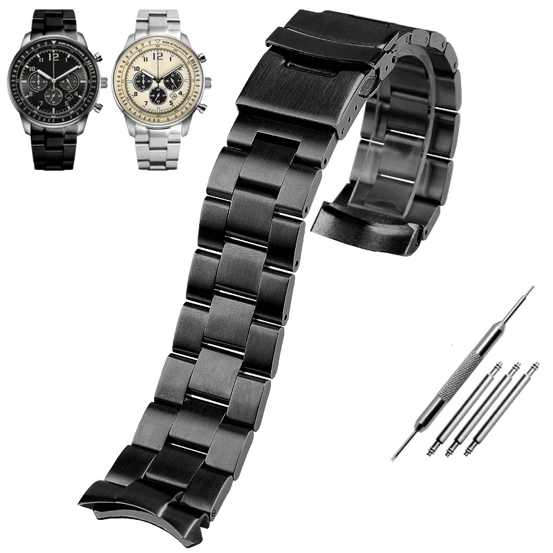 22mm Soild Stainless Steel Watchband For Citizen FF Flying Light Kinetic Energy Meter CA4500 CA4503 CA0615 Men Steel Watch Strap