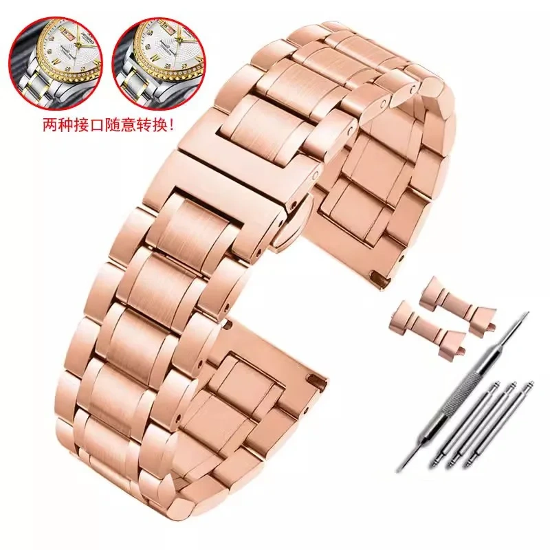 Watch Strap 21mm Silver For Citizen AT2140 316L Soild Stainless steel Watch Band Men's butterfly clasp Bracelet