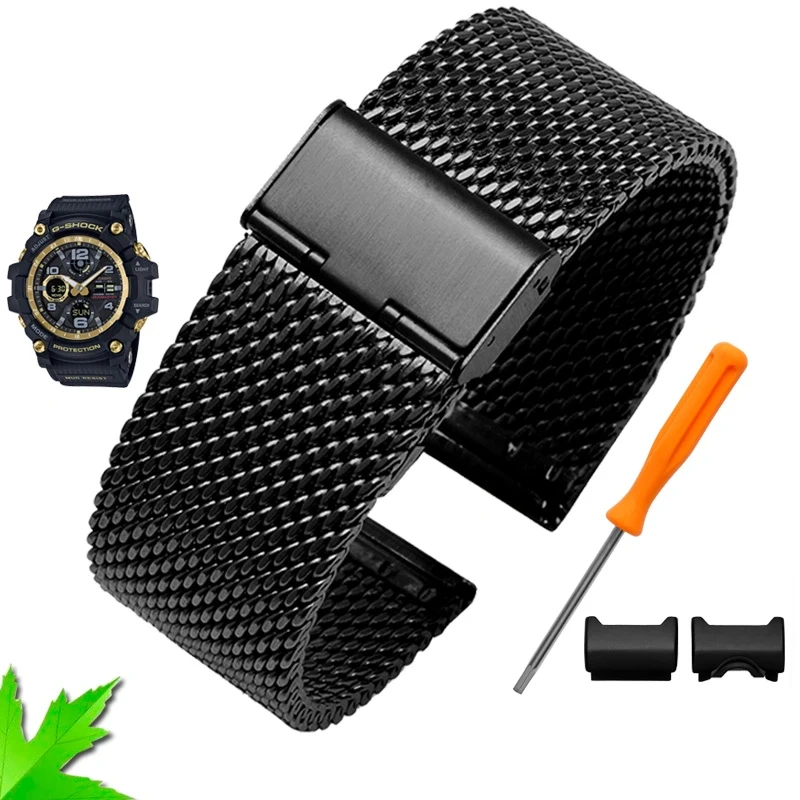 Stainless Steel Watch Band For G-SHOCK Casio Big Mud King Modified GWG-1000 GB/GG GWG/GSG100 Nylon Canvas Watch Strap bracelet