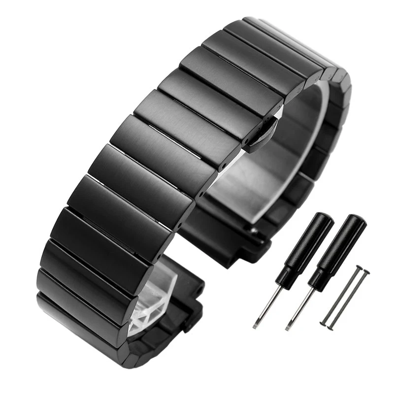 For Men's TIMEX T2N720 T2N721 TW2R55500 T2N739 Garmin Soild Stainless Steel Watchband Watch Strap 24*16mm Lug End Metal Bracelet