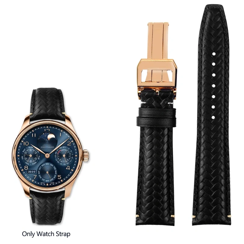 For IWC Watchband Portuguese Perpetual Calendar IW503312 IW371614 Timing High-quality Leather Watch Strap 20MM 22MM Watchband