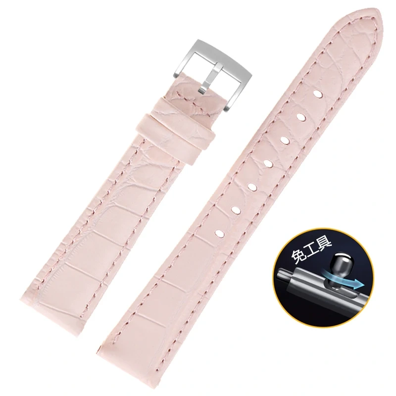 For Swarovski 5547642 5452498 5452501 551630 Watch Strap Green Water Ghost Women's Premium Leather Wristband 15MM 17MM Watchband