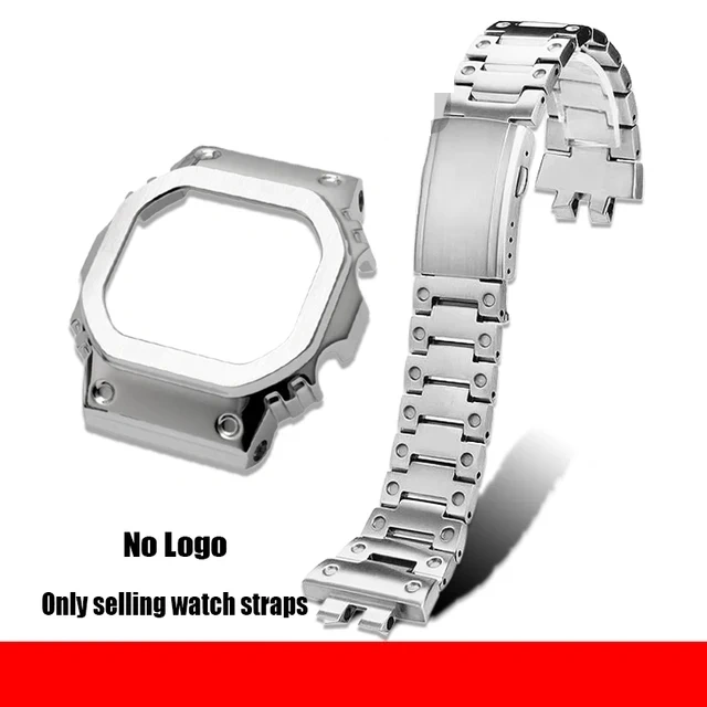 For Casio G-SHOCK Small Block GMW-B5000 Modified 316L Solid Stainless Steel Case Watch Band Accessories for Men Strap Watch Set