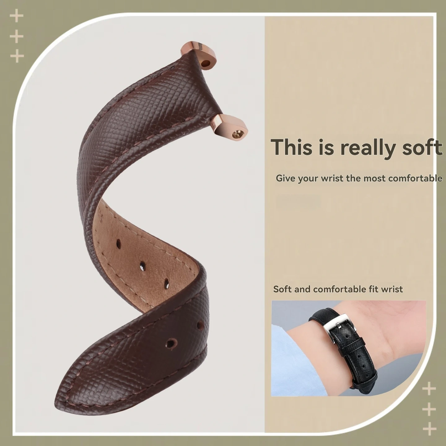 Replacement 16mm Genuine Leather Watch Strap for COACH Madison 14502399 14502340 Women, Calfskin Band Accessory