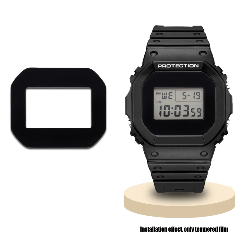 7 color For Casio DW-5600 watch toughened film Fashion A modified DW-5635 table mask mirror GW-B5600 Men table mirror glass film