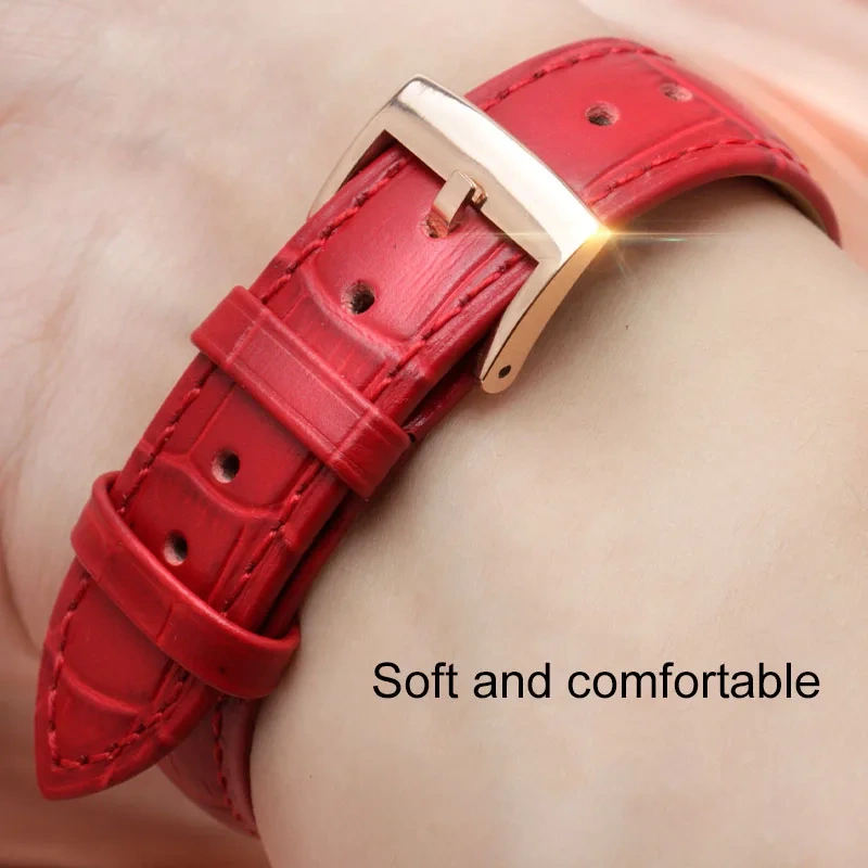 Genuine Leather Watch Band For Cartier Blue Balloon W69012Z4 W6900456/556 Series Men Women Watch Chain Watch Strap 16mm 18mm