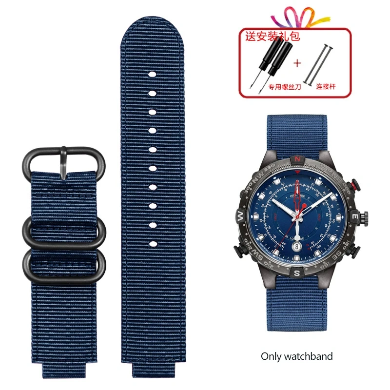 For TIMEX Tide Canvas Convex Strap Male Compass Bracelet T2N721 T2N720 TW2T76500 TW2T76300 Nylon Watchband 24*16MM Wristband