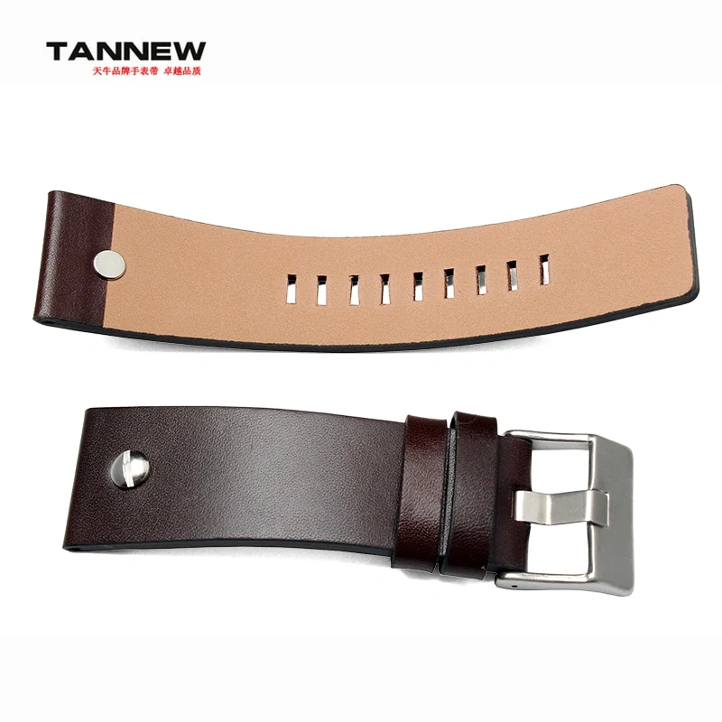 Leather Watchband For DIESEL Bracelet DZ7312 DZ4323 DZ7257 With rivets Men’s Bracelet 22m 24mm 26 28mm 30mm cowhide Watch Strap
