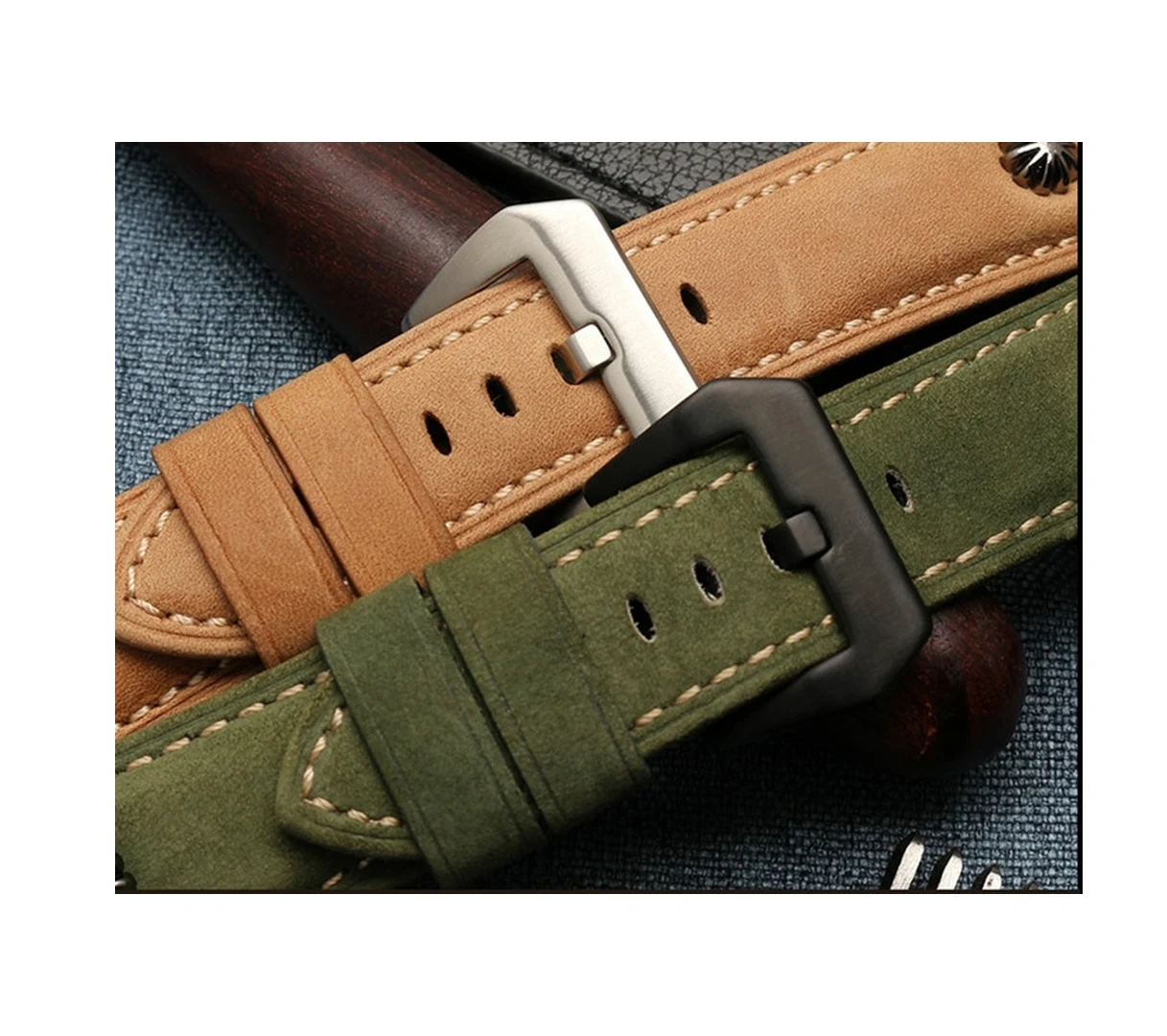 22mm 24MM 26mm Bracelet For Panerai Watchband High-quality Leather PAM111 With rivet Vintage cowhide Men Diesel Soft Watch Strap
