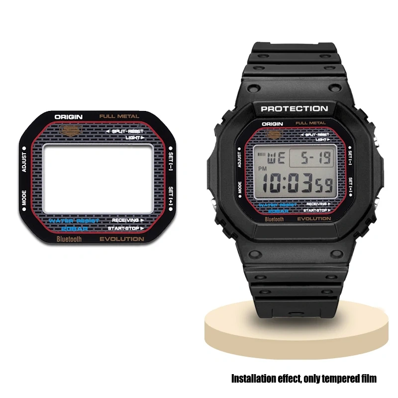 7 color For Casio DW-5600 watch toughened film Fashion A modified DW-5635 table mask mirror GW-B5600 Men table mirror glass film