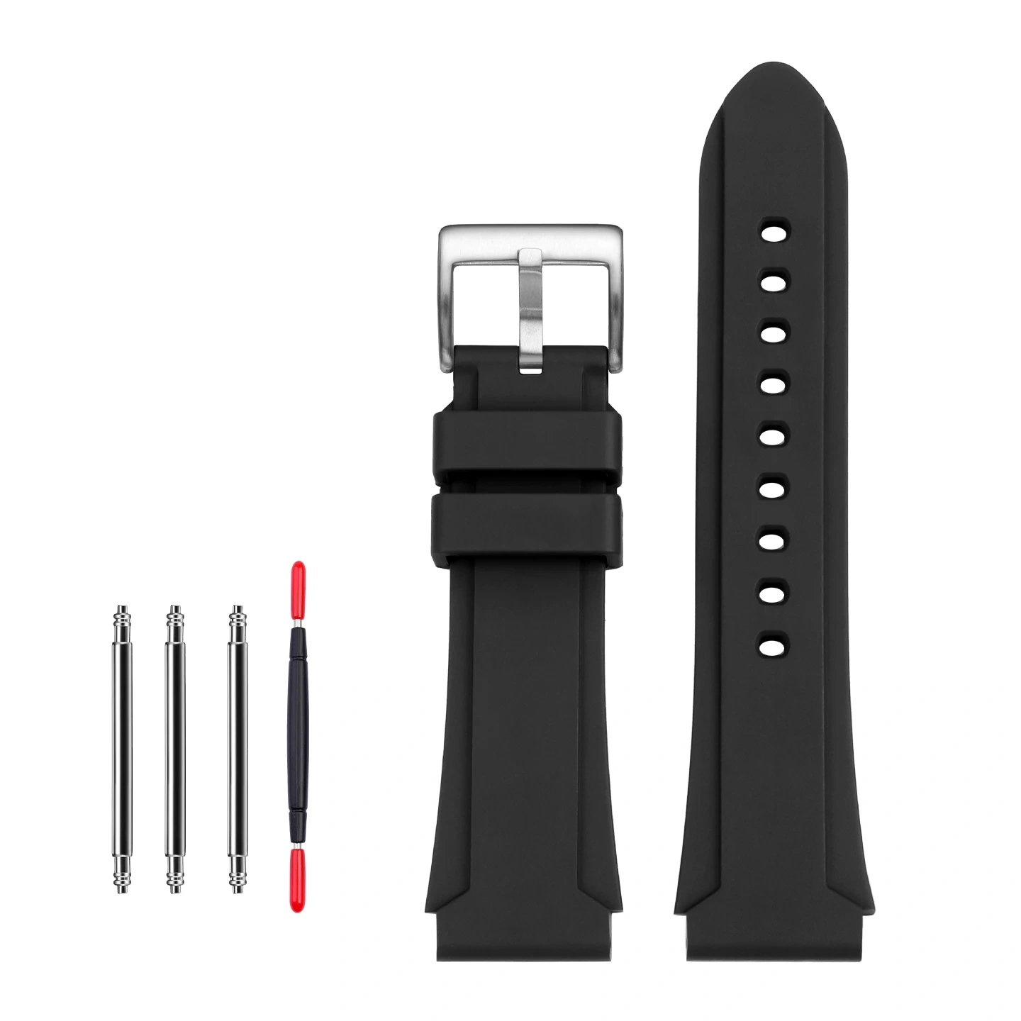 For Versace VE6H00523 Men's Replacement Fluorine Rubber watchband Dustproof Convex Design Waterproof Sport Strap Non-sticky Gray