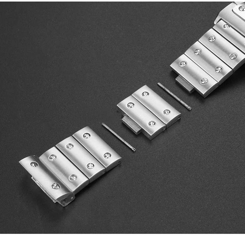 For Cartier Santos Sandoz 100 Men's Watchband Stainless steel Watch Strap Women's Bracelet Butterfly Buckle Accessories 20 23MM