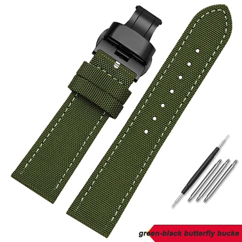 19mm 20mm 22mm 23mm 24mm Nylon Leather Wrist Band Men Waterproof Canvas Bracelet For Omega Seiko Casio Tissot IWC Watch Strap