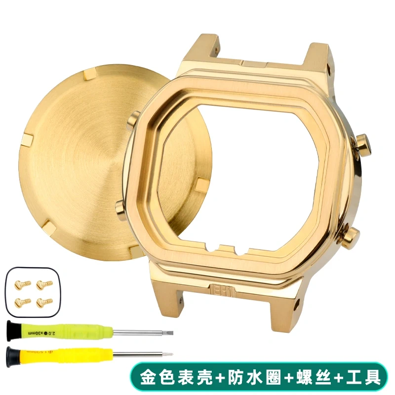 For Casio G-Shock GW-B5600 modified watch stainless steel inner shell gold mod case parts Men inner shell button waterproof ring