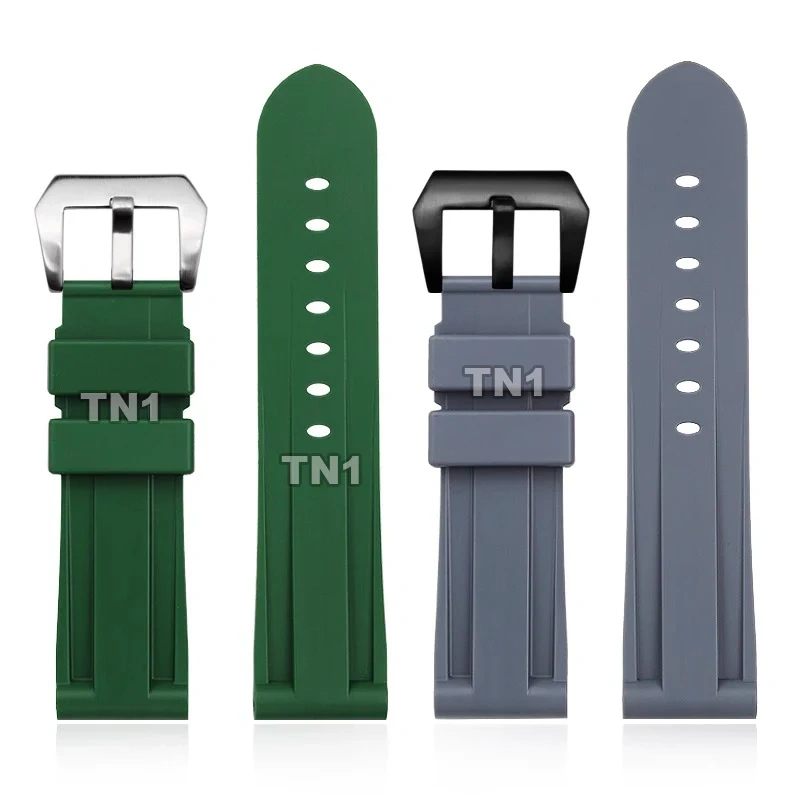 For Panerai Men's Watch PAM441/111 Watchband Fat Sea Sneak Lumino Waterproof Rubber Men Silicone Watch Strap 24mm 26mm Bracelet