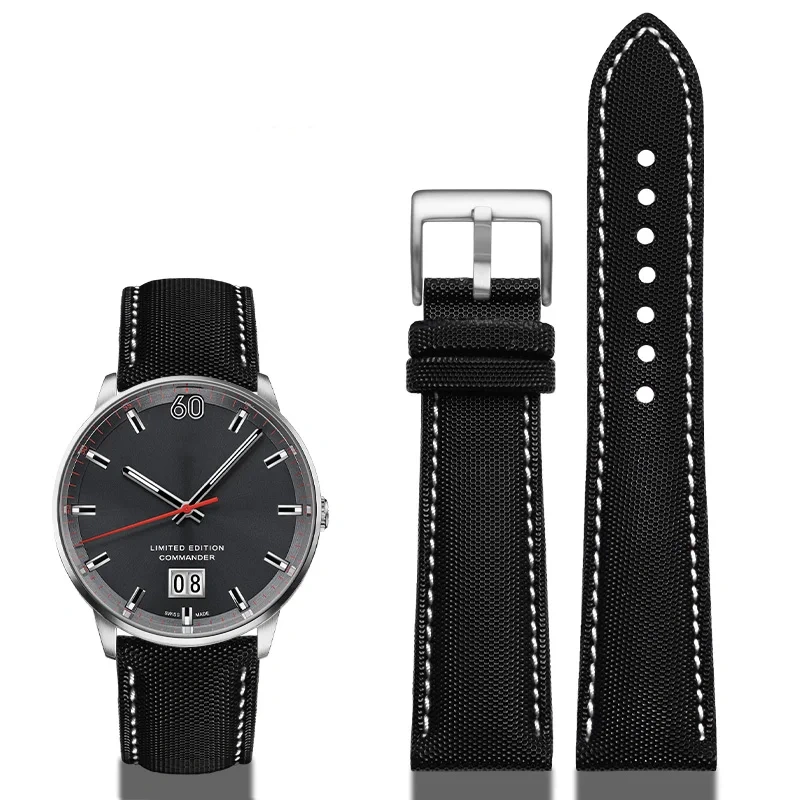 Quick release soft WatchBand For Mido Seiko Omega 20mm 21mm 22mm 23mm 24mm Nylon Leather Watch Strap Diving Men Canvas Bracelet