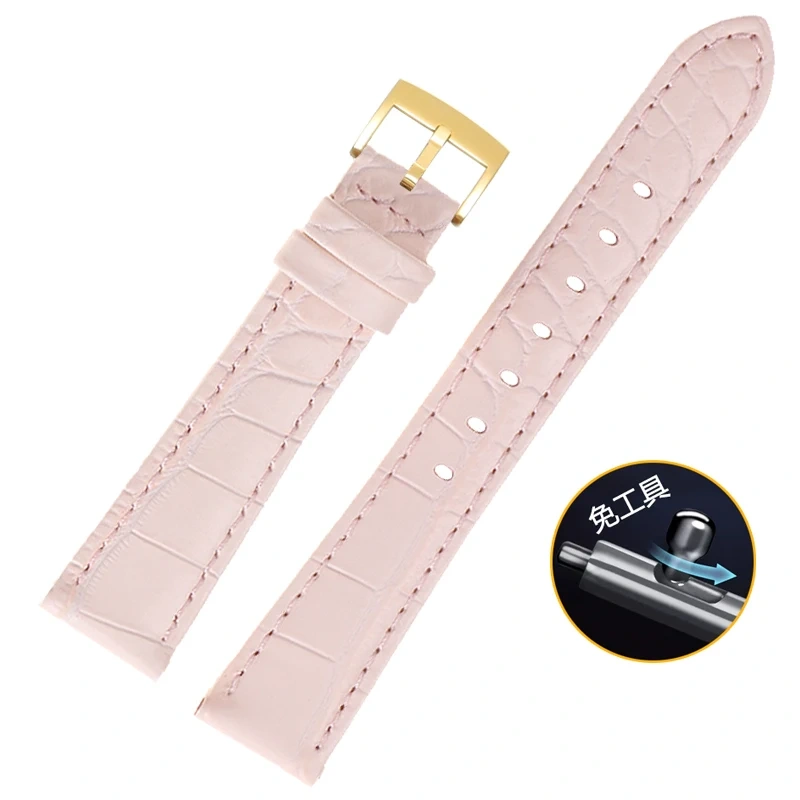 For Swarovski 5547642 5452498 5452501 551630 Watch Strap Green Water Ghost Women's Premium Leather Wristband 15MM 17MM Watchband