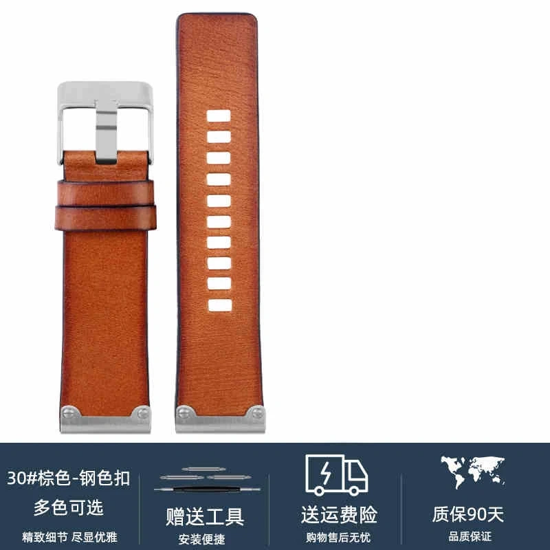 26mm High Quality Genuine Leather Watch Band For Diesel DZ4318 DZ4343 DZ4476 DZ4323 DZ4290 DZ4292 Series Men Vintage Watch strap