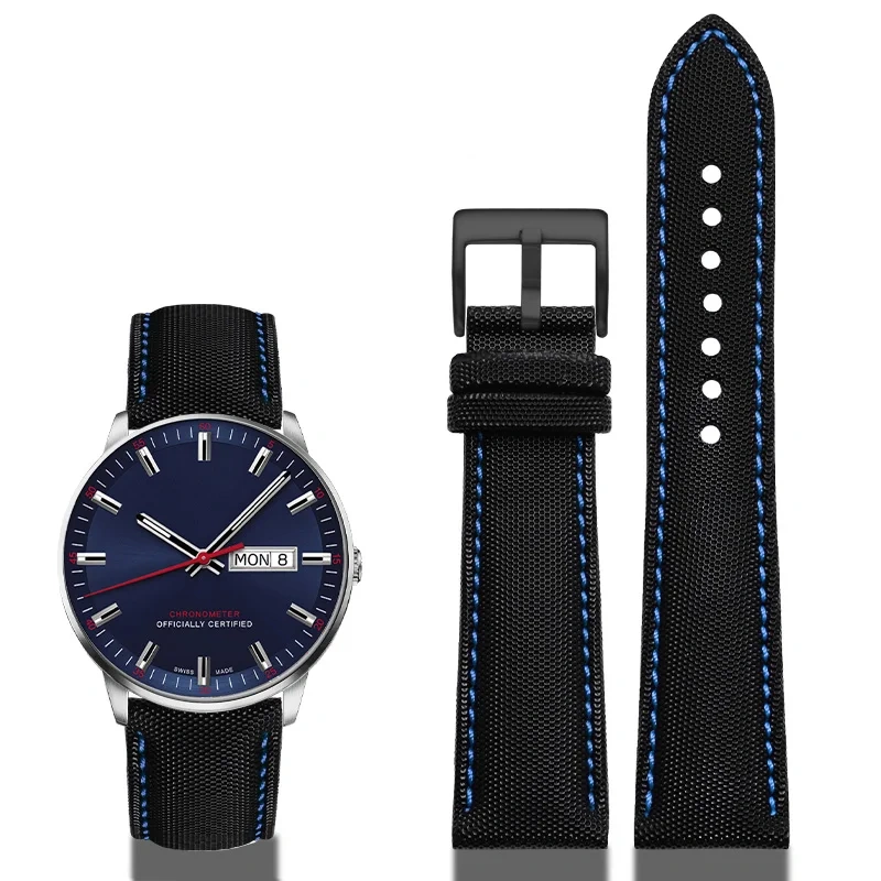 Quick release soft WatchBand For Mido Seiko Omega 20mm 21mm 22mm 23mm 24mm Nylon Leather Watch Strap Diving Men Canvas Bracelet