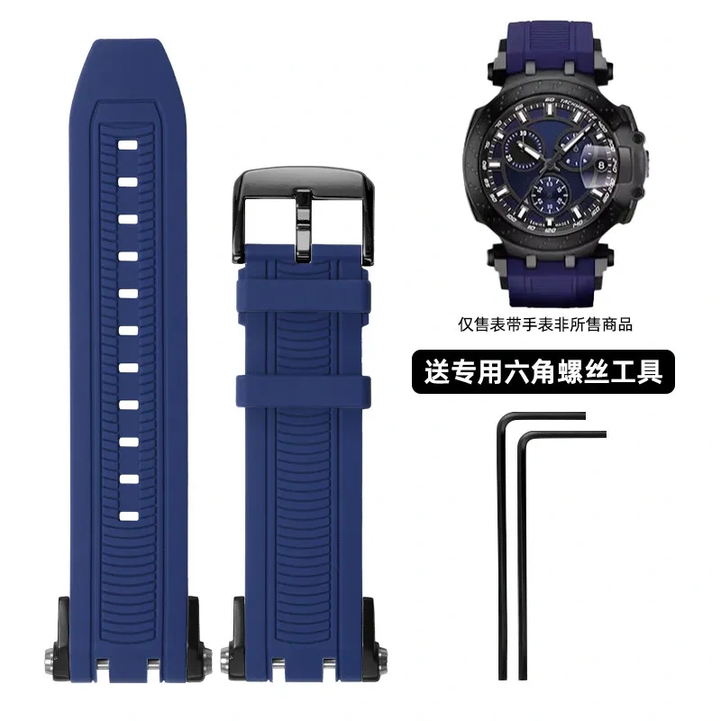 Rubber Strap For Tissot T-sport Racing T115.417 Moto GP T115417 series metal Screw Connecting Rod waterproof Silicone watchband