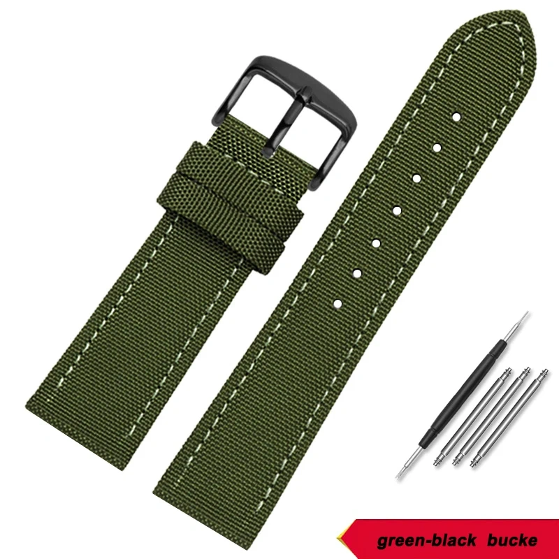 19mm 20mm 22mm 23mm 24mm Nylon Leather Wrist Band Men Waterproof Canvas Bracelet For Omega Seiko Casio Tissot IWC Watch Strap