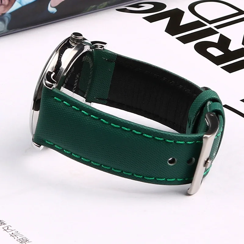 Quick release soft WatchBand For Mido Seiko Omega 20mm 21mm 22mm 23mm 24mm Nylon Leather Watch Strap Diving Men Canvas Bracelet