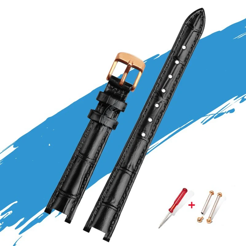 For Gucci YA1414 YA1415 GC Bracelet Notched High-quality Leather Watchband For Women's 12*5MM 14*5MM Waterproof Soft Watch Strap