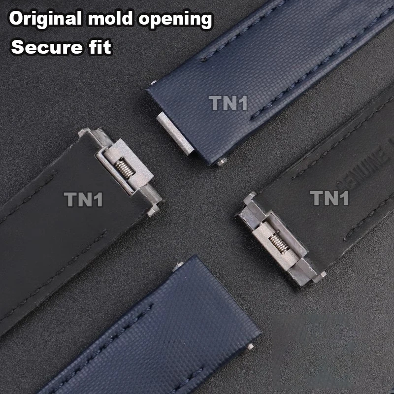 19mm 20mm For Cartier Roadster W6206018 W6206017 Men's Leather Watch Strap Special Quick-Release Folding Buckle Nylon Watch Band