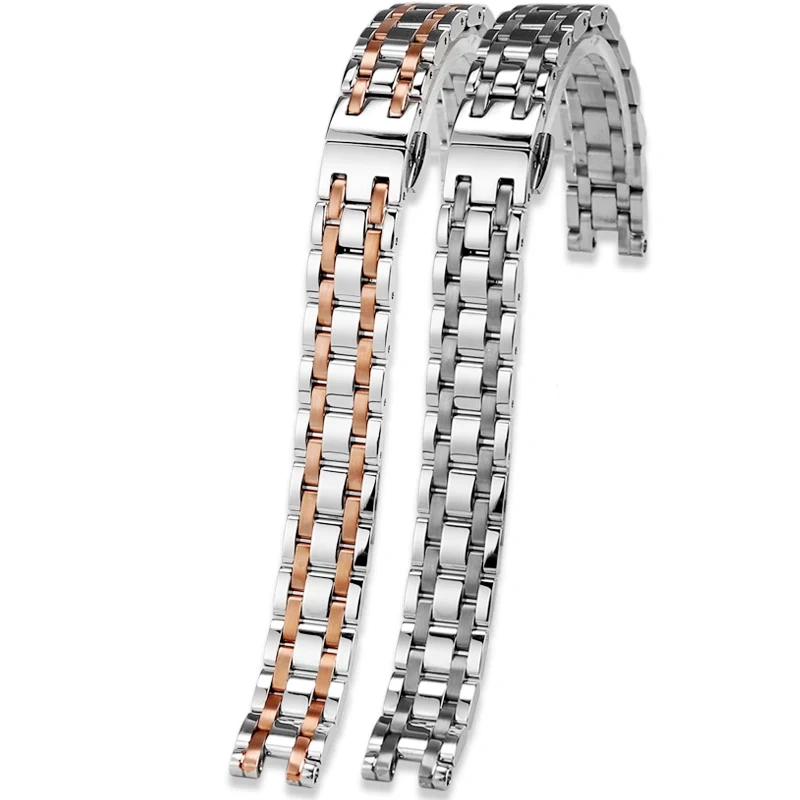 For Tissiot 1853 Carrie T126010A Notch stainless steel Watch strap Fashion women T126 Watchband Quartz Watch chain 12MM Silver